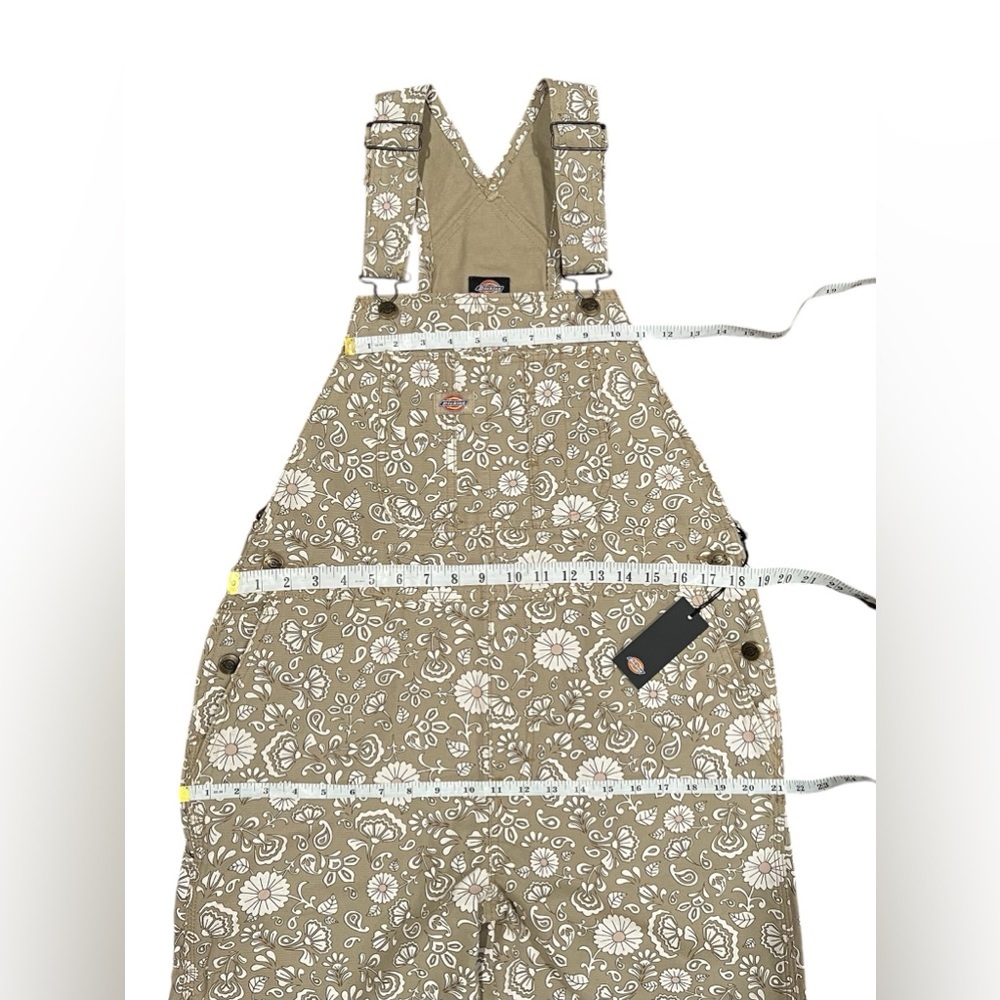 DICKIES overalls Womens Ellis Bohemian floral beige duck canvas Size M - Picture 16 of 16